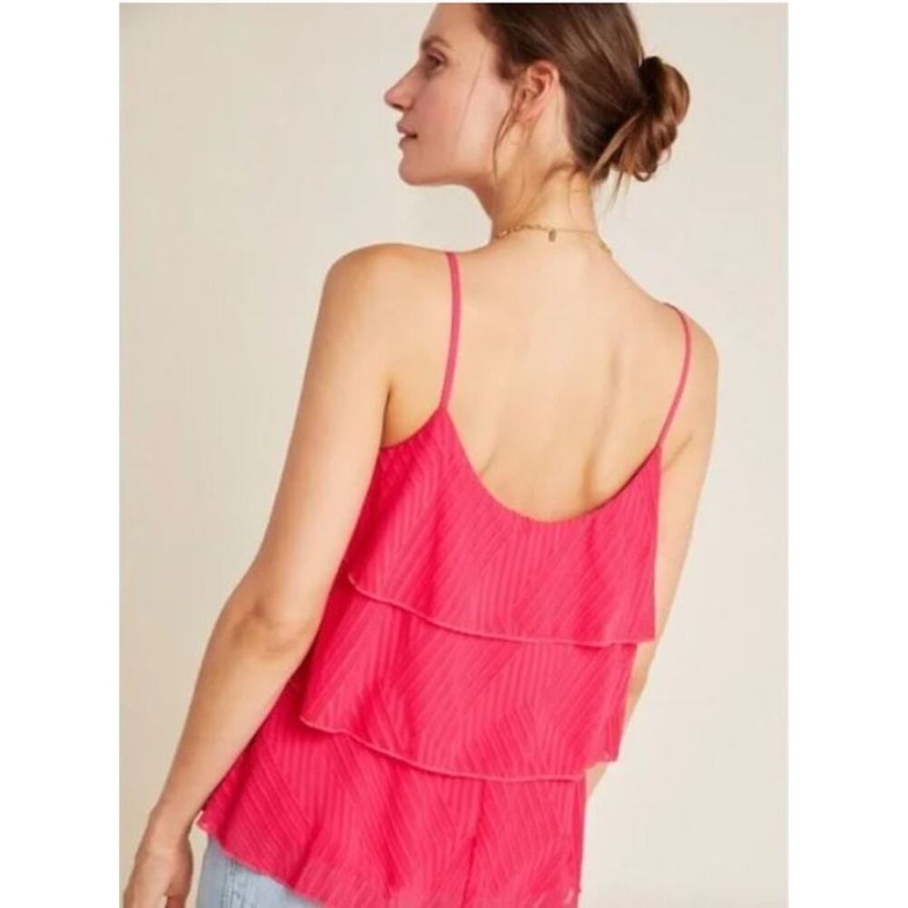 NWOT Anthropologie Amadi Ameline Pink Textured Tiered Tank - Size XL - Picture 4 of 8
